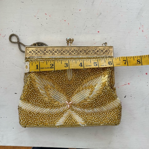 Vintage gold beaded small purse - Picture 5 of 6